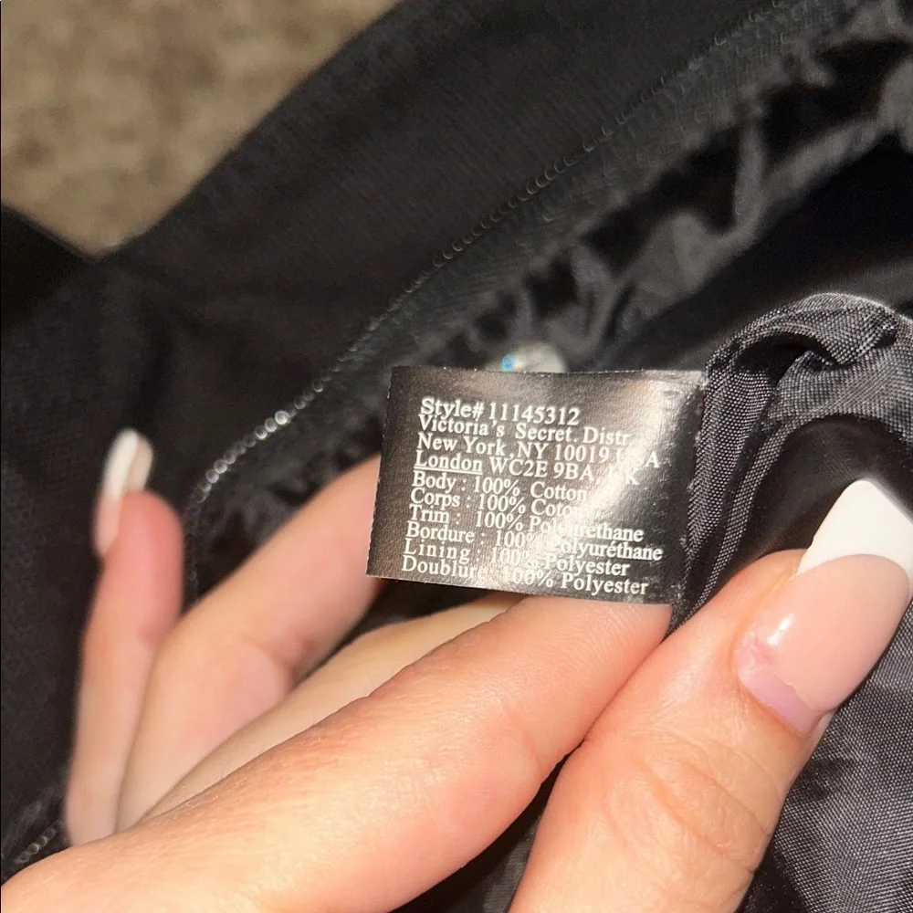 Victoria's Secret Black and Silver Striped Tote